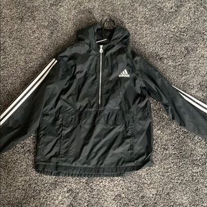 black and white adidas rain jacket